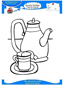 Çocuklar İçin Çay Boyama Sayfaları 